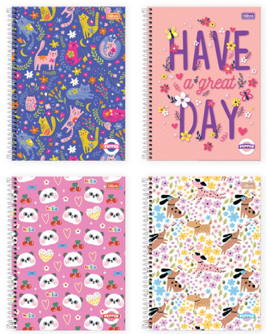 Caderno peper feminino 80 fls
