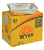 Embalagem de Alumínio D5 1.150ml c/ tampa Cartão Aluminizado Manual c/ 100 Retangular Wyda