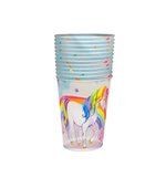 Copo Decorado 200ml Unicornio c/8und - Kit Festa