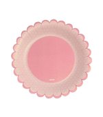 Prato Decorado 18,5cm Rosa Bebê c/8und - Kit Festa