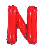 Balão Metalizado Letra N 40cm Vermelho 8089 Make+