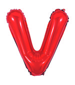Balão Metalizado Letra V 40cm Vermelho 8097 Make+