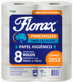Papel Higiênico Rolão Premíum 300m Br c/ 8 100% Celulose Florax