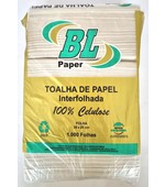 Papel Toalha Interfolha 20x20 100% Celulose Branco c/ 1000 BL Paper