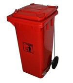 Lixeira Plastica C/ Pedal 240lt Vermelha SuperPro 9359