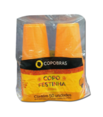 Copo 200 Ml c/50 Copobras PP Festinha Laranja