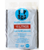 Saco p/ lixo 15lt Preto Almofada c/ 20 Top Bag