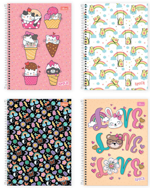 Caderno spice feminino