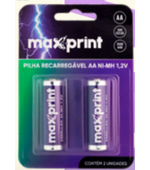 Pilha Palito Recarregavel AA c/ 2 Maxprint