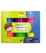 Tinta Tempera Guache c/6 Cores Neon 15ml GN-2001