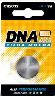 Cr2032 pilha moeda dna