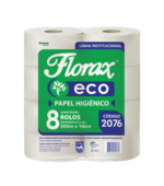 Papel Higiênico Rolão Eco 300m Br c/ 8 Florax