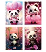 Caderno 1x1 80fls Capa Dura Hello Panda Cx c/40und Troppo 3766