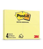 Post It 38X50 Amarelo c/4 100f 3m 8165