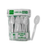 Colher p/ sobremesa Branca c/ 50 Mexa Bem